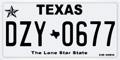 TX license plate DZY0677