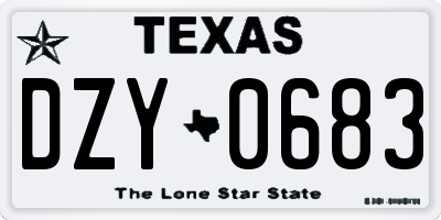 TX license plate DZY0683