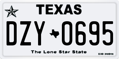 TX license plate DZY0695