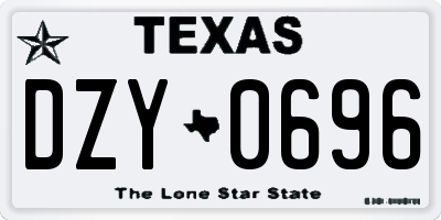 TX license plate DZY0696