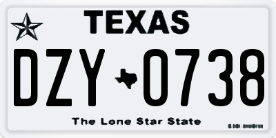 TX license plate DZY0738
