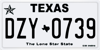 TX license plate DZY0739