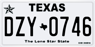 TX license plate DZY0746
