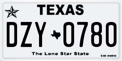 TX license plate DZY0780