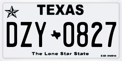 TX license plate DZY0827