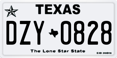TX license plate DZY0828