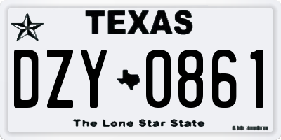 TX license plate DZY0861