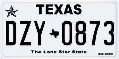 TX license plate DZY0873