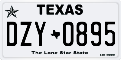 TX license plate DZY0895