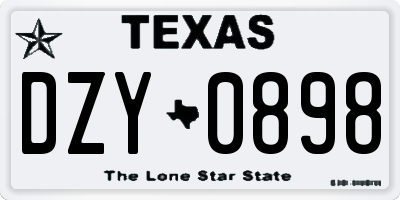 TX license plate DZY0898