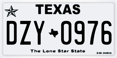 TX license plate DZY0976