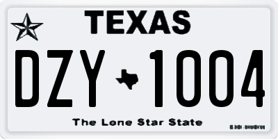 TX license plate DZY1004