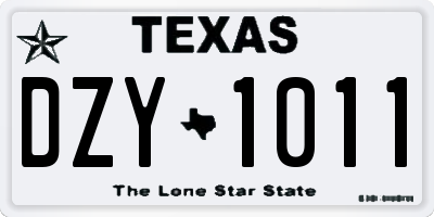 TX license plate DZY1011