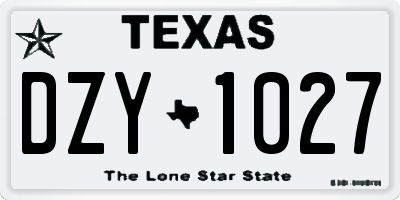 TX license plate DZY1027