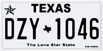 TX license plate DZY1046