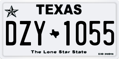 TX license plate DZY1055