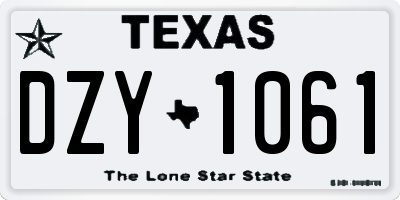 TX license plate DZY1061