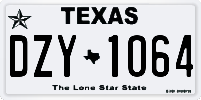 TX license plate DZY1064