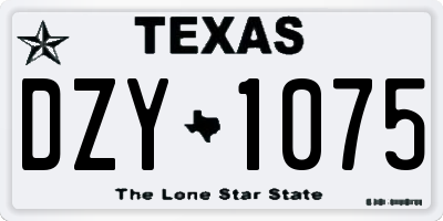 TX license plate DZY1075