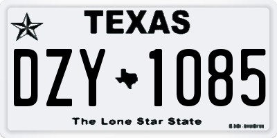 TX license plate DZY1085