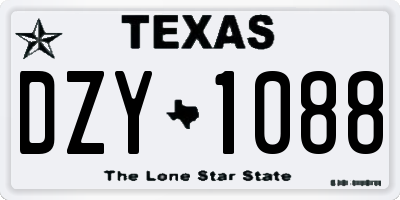 TX license plate DZY1088