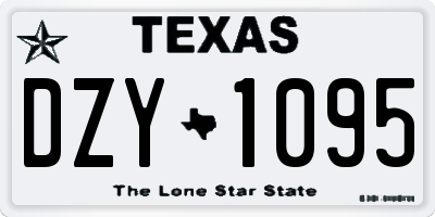 TX license plate DZY1095