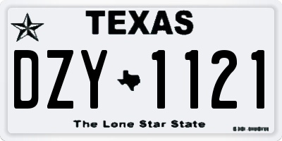 TX license plate DZY1121