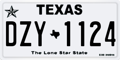 TX license plate DZY1124