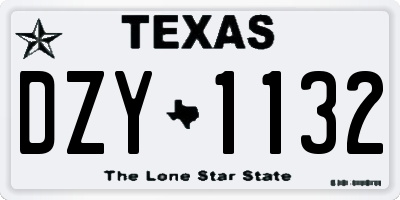 TX license plate DZY1132