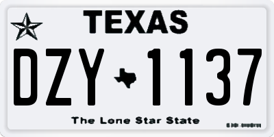 TX license plate DZY1137