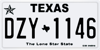 TX license plate DZY1146