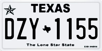 TX license plate DZY1155