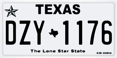 TX license plate DZY1176