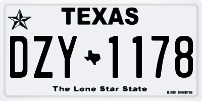 TX license plate DZY1178