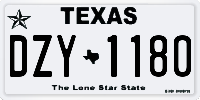 TX license plate DZY1180