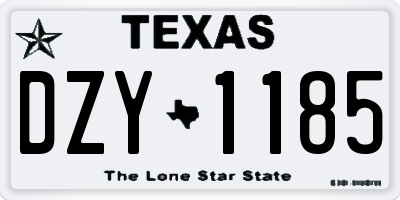 TX license plate DZY1185
