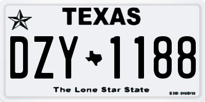 TX license plate DZY1188