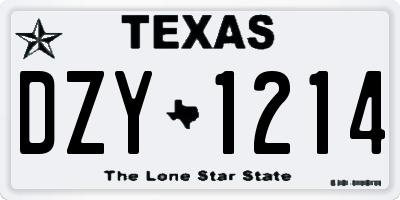 TX license plate DZY1214