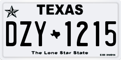 TX license plate DZY1215