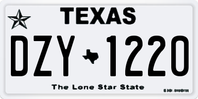 TX license plate DZY1220