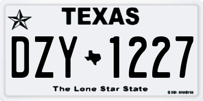 TX license plate DZY1227