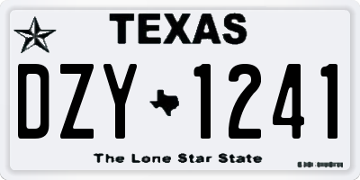 TX license plate DZY1241
