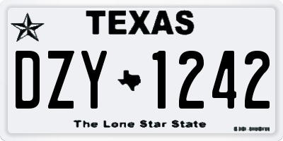 TX license plate DZY1242