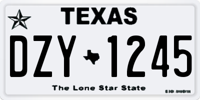 TX license plate DZY1245