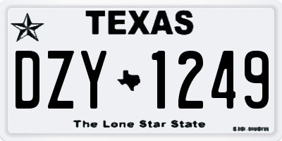 TX license plate DZY1249