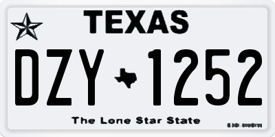 TX license plate DZY1252