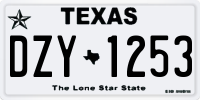 TX license plate DZY1253