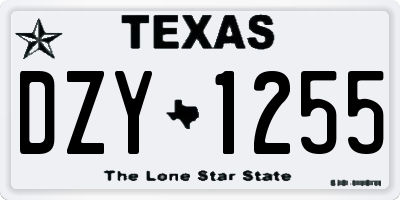 TX license plate DZY1255