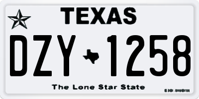 TX license plate DZY1258