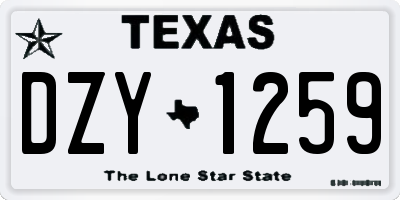 TX license plate DZY1259